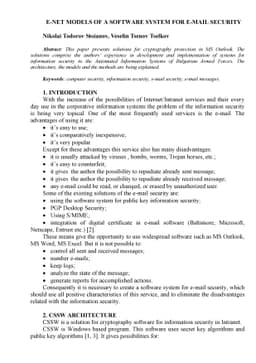 E-Net Models of a Software System for E-Mail Security