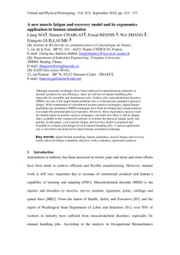 A new muscle fatigue and recovery model and its ergonomics application
  in human simulation
