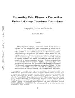 Estimating False Discovery Proportion Under Arbitrary Covariance
  Dependence