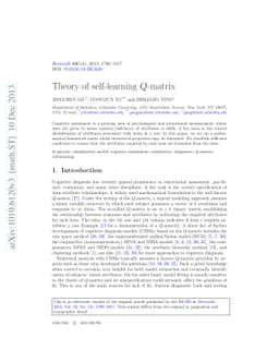 Theory of self-learning $Q$-matrix
