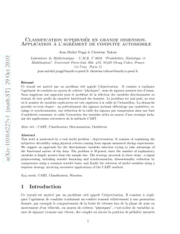 Classification supervisée en grande dimension. Application à
  lágrément de conduite automobile