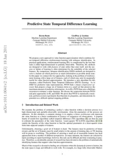 Predictive State Temporal Difference Learning