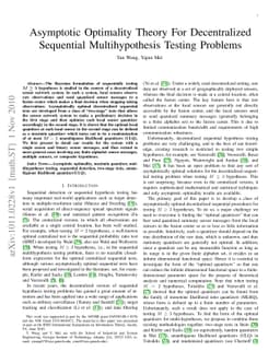 Asymptotic Optimality Theory For Decentralized Sequential
  Multihypothesis Testing Problems