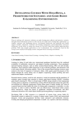 Developing courses with HoloRena, a framework for scenario- and game
  based e-learning environments