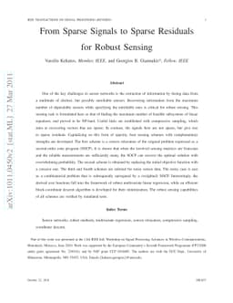From Sparse Signals to Sparse Residuals for Robust Sensing