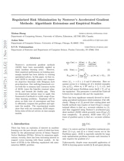 Regularized Risk Minimization by Nesterov's Accelerated Gradient
  Methods: Algorithmic Extensions and Empirical Studies