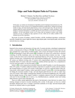 Edge- and Node-Disjoint Paths in P Systems