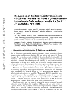 Discussions on "Riemann manifold Langevin and Hamiltonian Monte Carlo
  methods"