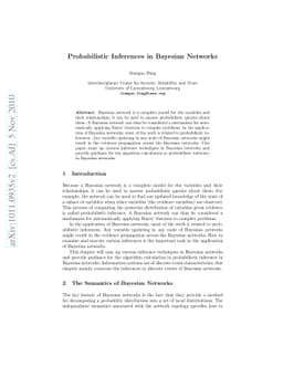 Probabilistic Inferences in Bayesian Networks