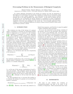 Overcoming Problems in the Measurement of Biological Complexity