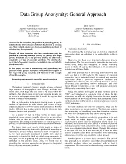 Data Group Anonymity: General Approach