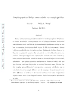 Coupling optional Pólya trees and the two sample problem