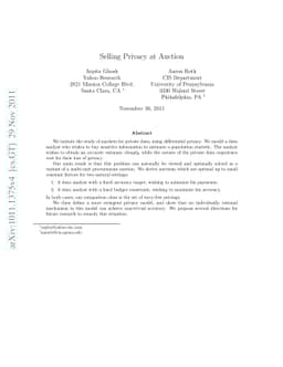 Selling Privacy at Auction