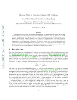 Robust Matrix Decomposition with Outliers