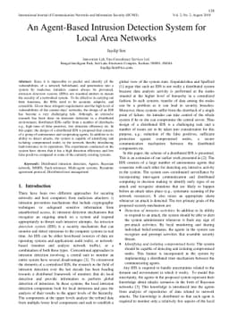 An Agent-Based Intrusion Detection System for Local Area Networks