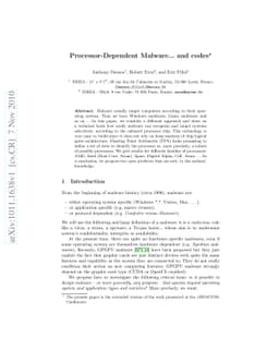 Processor-Dependent Malware... and codes