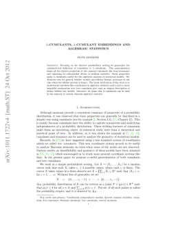 L-cumulants, L-cumulant embeddings and algebraic statistics