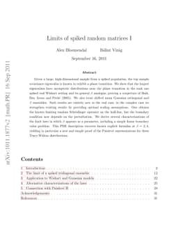 Limits of spiked random matrices I