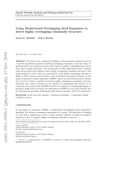 Using Model-based Overlapping Seed Expansion to detect highly
  overlapping community structure