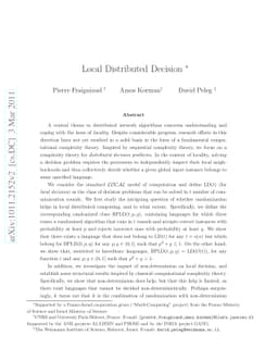 Local Distributed Decision