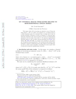 On universal oracle inequalities related to high-dimensional linear
  models