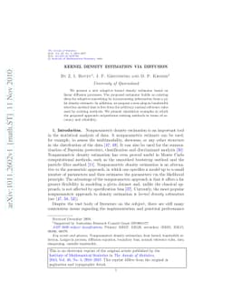 Kernel density estimation via diffusion