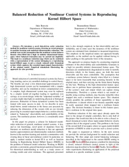 Balanced Reduction of Nonlinear Control Systems in Reproducing Kernel
  Hilbert Space