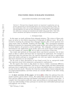 Polytopes from Subgraph Statistics