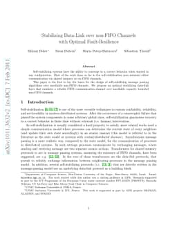 Stabilizing data-link over non-FIFO channels with optimal
  fault-resilience