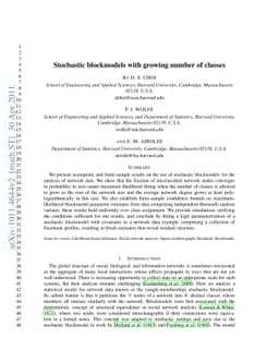 Stochastic blockmodels with growing number of classes