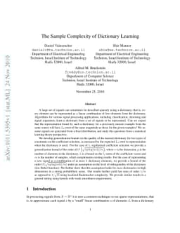 The Sample Complexity of Dictionary Learning