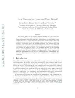 Local Computation: Lower and Upper Bounds