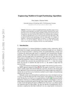 Engineering Multilevel Graph Partitioning Algorithms