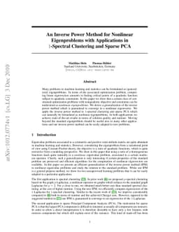 An Inverse Power Method for Nonlinear Eigenproblems with Applications in
  1-Spectral Clustering and Sparse PCA