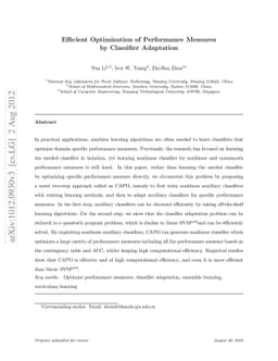 Efficient Optimization of Performance Measures by Classifier Adaptation