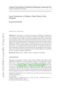 Local Consistency of Markov Chain Monte Carlo Methods