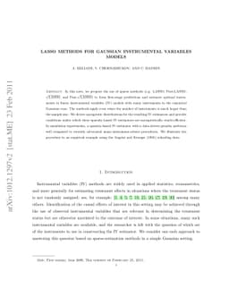 LASSO Methods for Gaussian Instrumental Variables Models