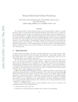 Robust Distributed Online Prediction