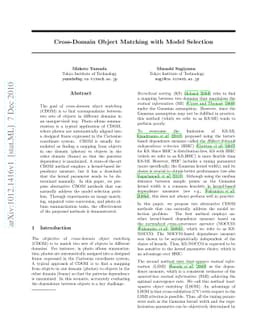 Cross-Domain Object Matching with Model Selection