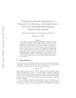 A Tutorial on Bayesian Optimization of Expensive Cost Functions, with
  Application to Active User Modeling and Hierarchical Reinforcement Learning