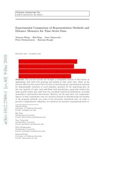 Experimental Comparison of Representation Methods and Distance Measures
  for Time Series Data