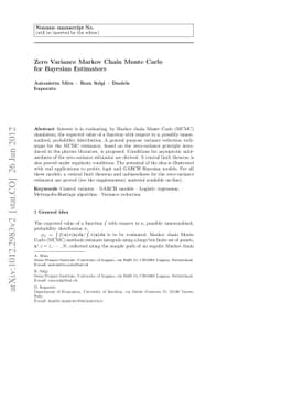 Zero Variance Markov Chain Monte Carlo for Bayesian Estimators