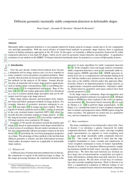Diffusion-geometric maximally stable component detection in deformable
  shapes