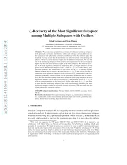 lp-Recovery of the Most Significant Subspace among Multiple Subspaces
  with Outliers