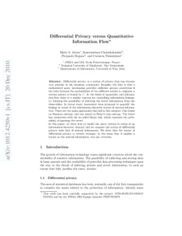 Differential Privacy versus Quantitative Information Flow