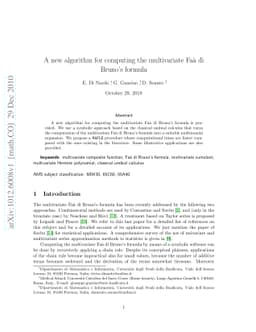 A new algorithm for computing the multivariate Faà di Bruno's formula