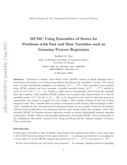 MCMC Using Ensembles of States for Problems with Fast and Slow Variables
  such as Gaussian Process Regression