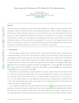 Improving the Performance of K-Means for Color Quantization