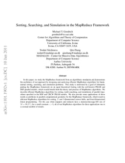 Sorting, Searching, and Simulation in the MapReduce Framework