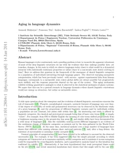Aging in language dynamics